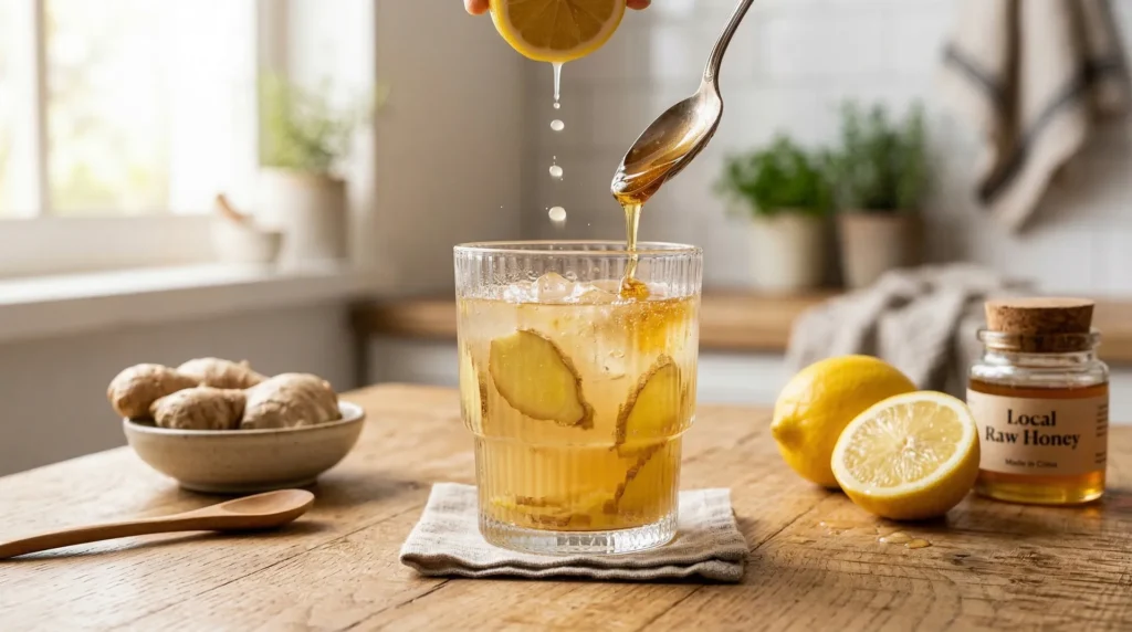 Bebida digestiva de jengibre