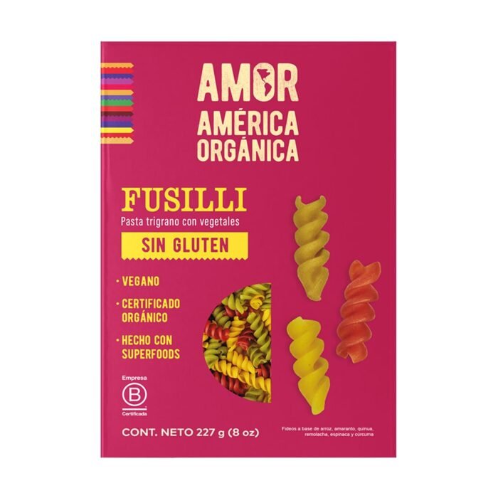 Pasta Trigrano de Arroz y Quinua tipo Fusilli Organica sin Gluten
